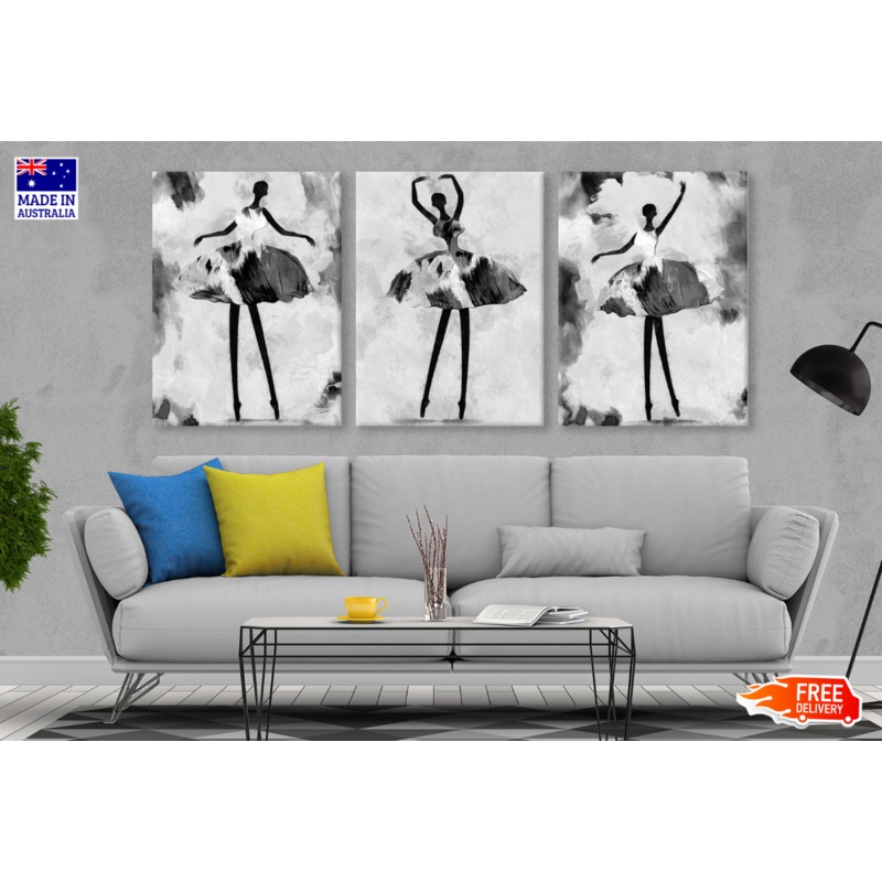 3 Set of Ballet Girls Painting High Quality print 100% Australian made wall Canvas ready to hang