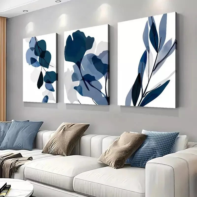 3pcs Abstract Floral Prints for Modern Canvas Framed 40x60cm - High Quality Print 100% Australian Made Wall Canvas Ready to Hang