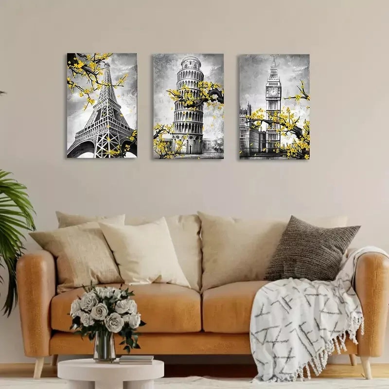 3pcs Cityscape Canvas Framed 40x60cm - High Quality Print 100% Australian Made Wall Canvas Ready to Hang