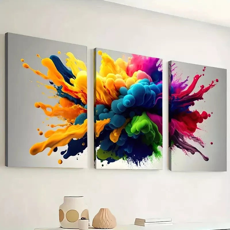 3pcs Colorful Explosion Canvas Framed 40x60cm - High Quality Print 100% Australian Made Wall Canvas Ready to Hang