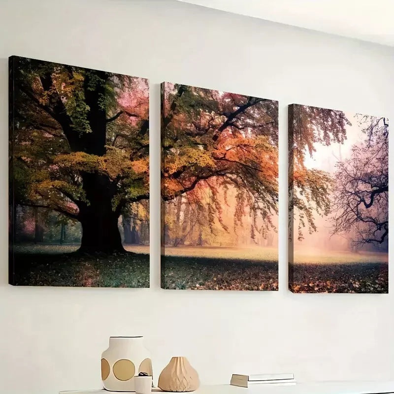 3pcs Forest Sunrise Morning Scenery Canvas Framed 40x60cm - High Quality Print 100% Australian Made Wall Canvas Ready to Hang