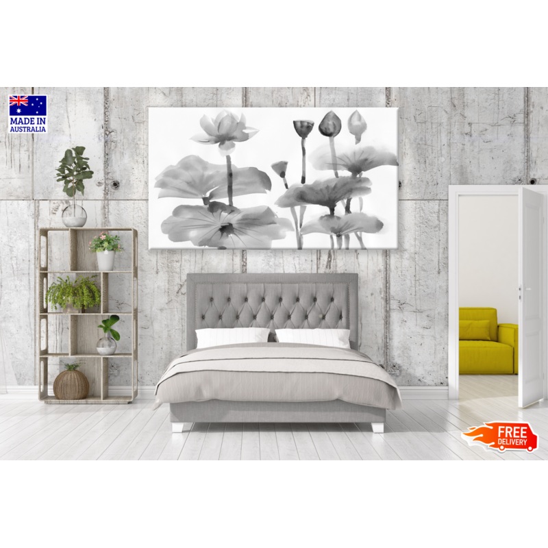 Black & White Flower Painting Print 100% Australian Made