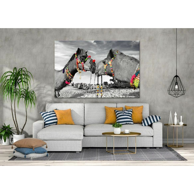 Camel Kiss Black and White Print 100% Australian Made