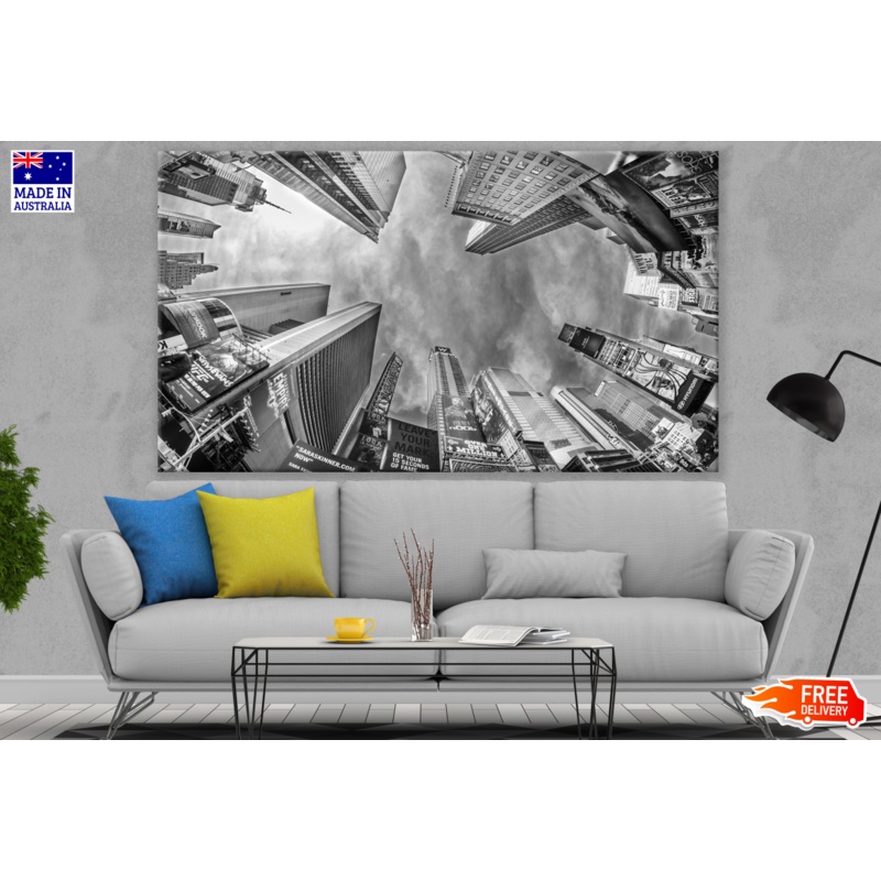 City Bird Eye VIew B&W Photograph Print 100% Australian Made