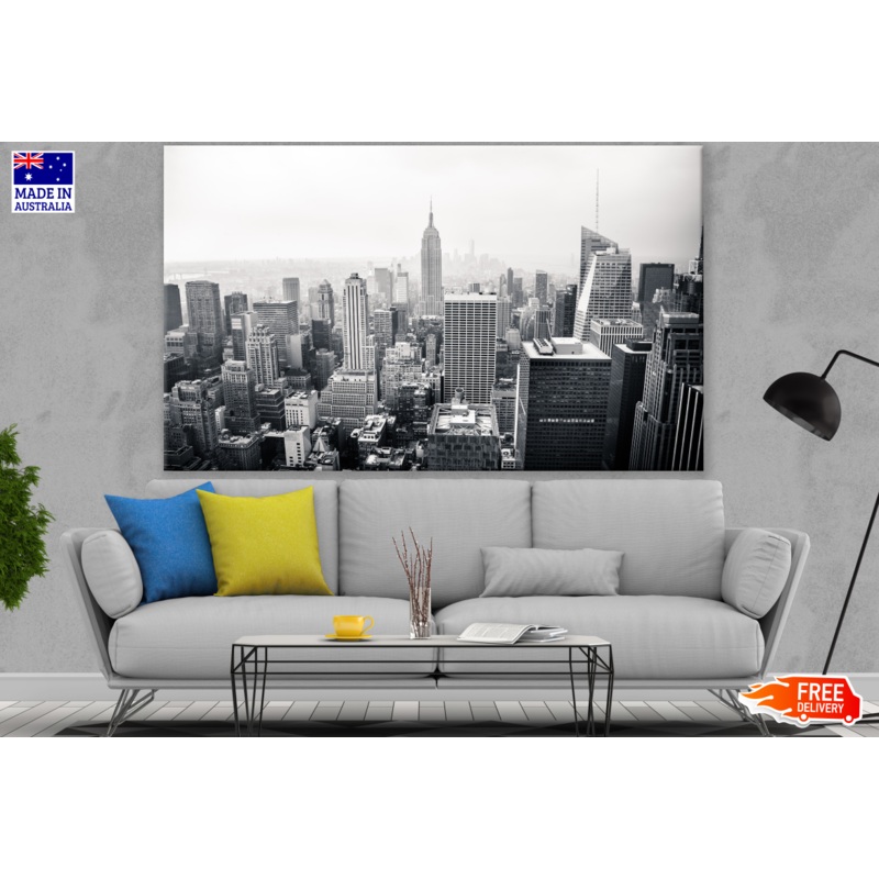 City Skyline View B&W Print 100% Australian Made