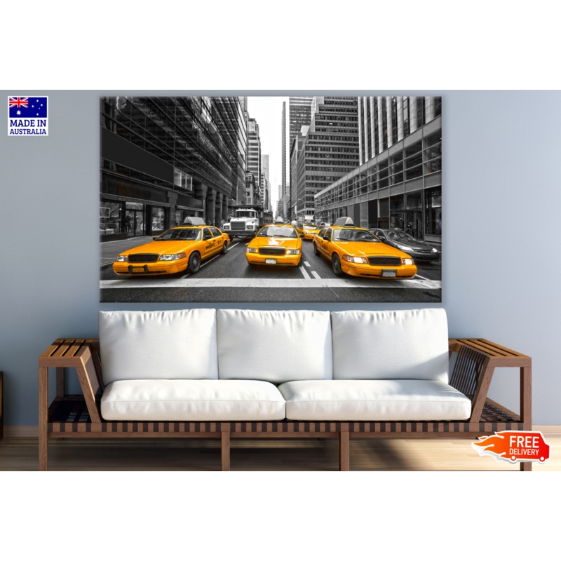 City Taxi in Street Photograph Print 100% Australian Made