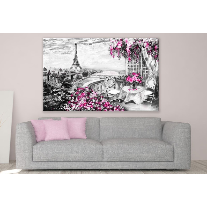 Eiffel Tower Purple Rose Painting Print 100% Australian Made