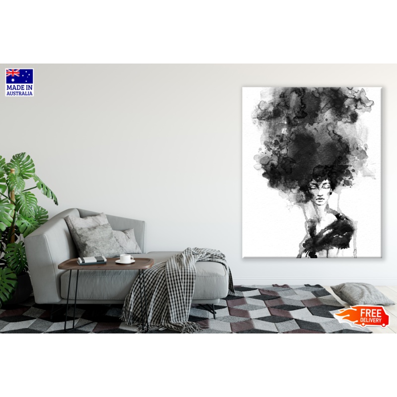 Girl with Smoke Hair Effect Painting Print 100% Australian Made