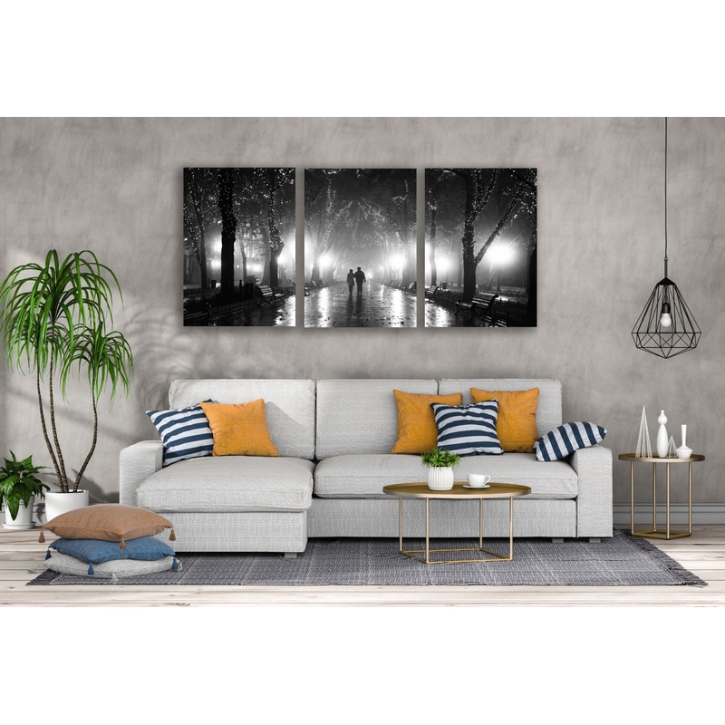 3 Set of Couple Walking in Street B&W Photograph High Quality Print 100% Australian Made Wall Canvas Ready to Hang