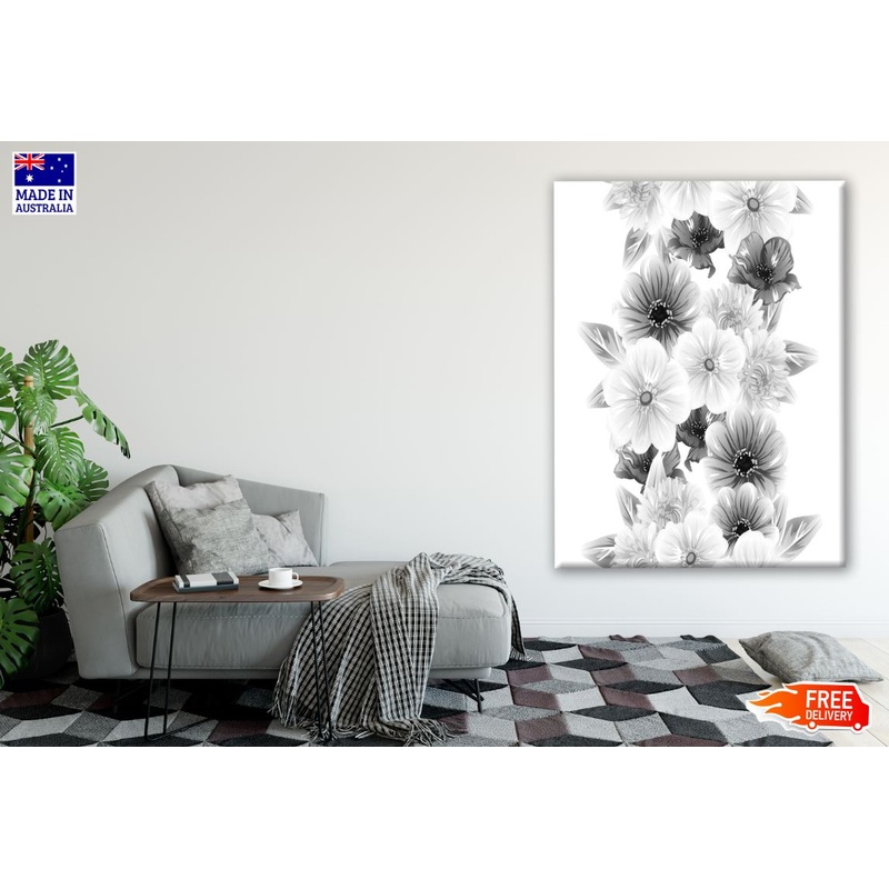 B&W Floral Design Print 100% Australian Made