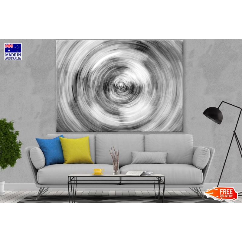 B&W Spiral Abstract Design Print 100% Australian Made
