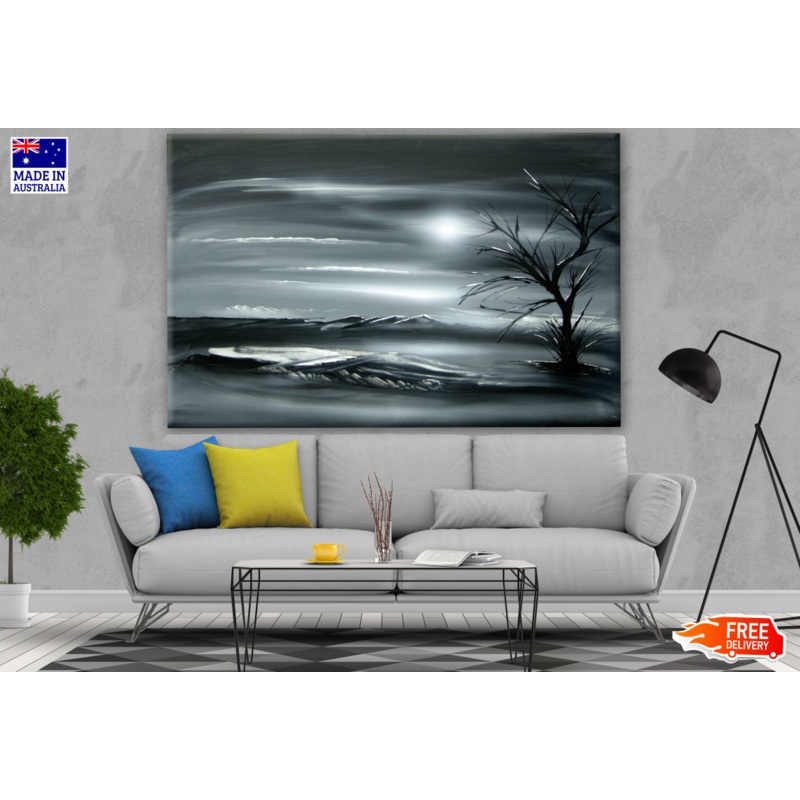 B&W Tree Watercolour Painting Print 100% Australian Made