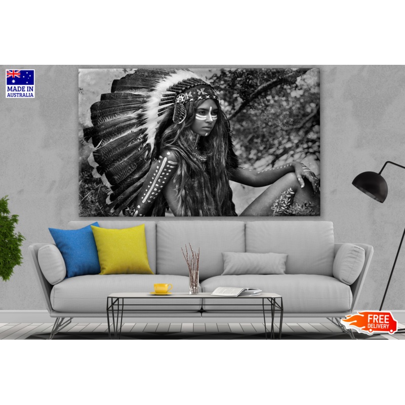 Indian Woman Hunter B&W Portrait Photograph Print 100% Australian Made