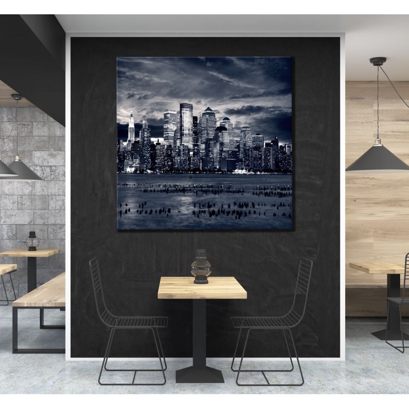 Square Canvas City B&W Photograph High Quality Print 100% Australian Made