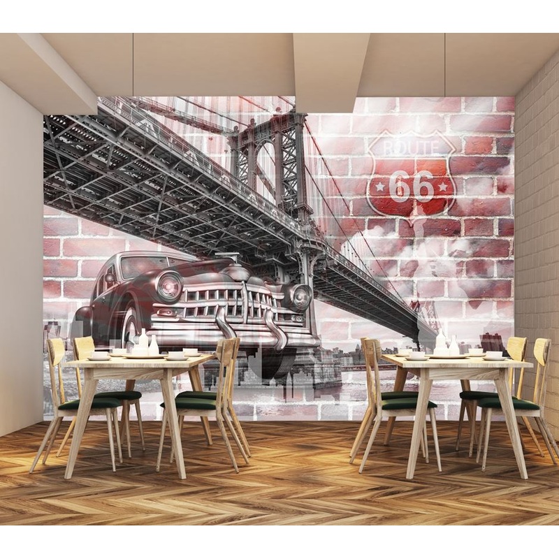 Wallpaper Murals Peel and Stick Removable Bridge & Car Painting High Quality