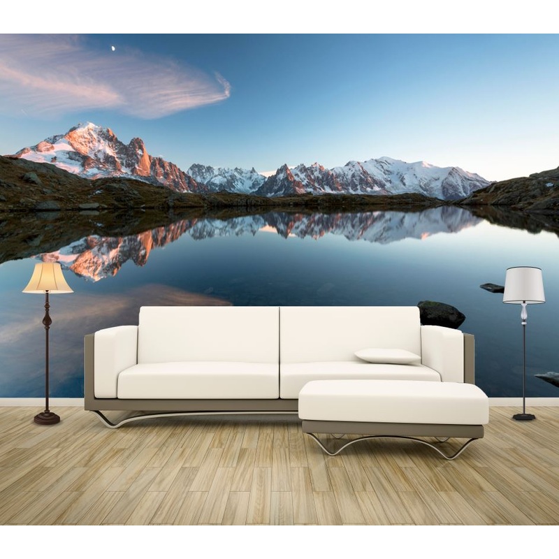 Wallpaper Murals Peel and Stick Removable Stunning Lake & Mountain View High Quality