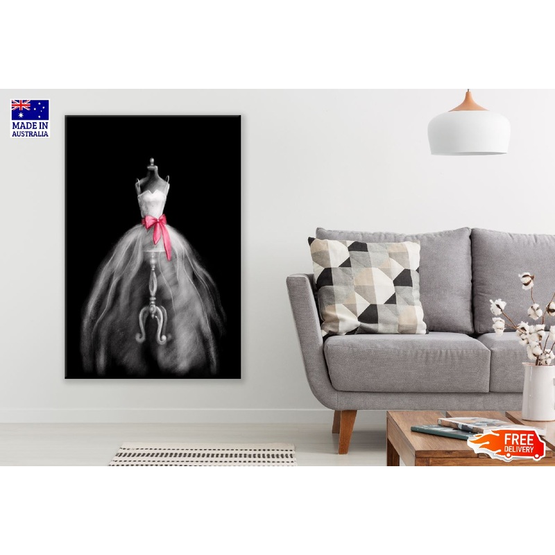 Fashion Mannequin and Dress B&W Pastel Painting Print 100% Australian Made