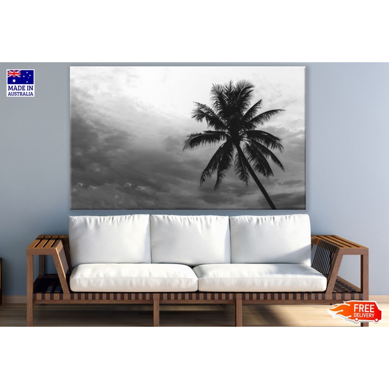 Palm Tree & Sky B&W Photograph Print 100% Australian Made