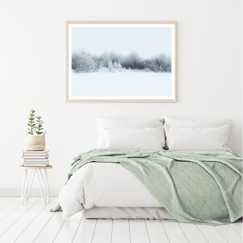 Snow on Forest B&W Photograph Home Decor Premium Quality Poster Print Choose Your Sizes