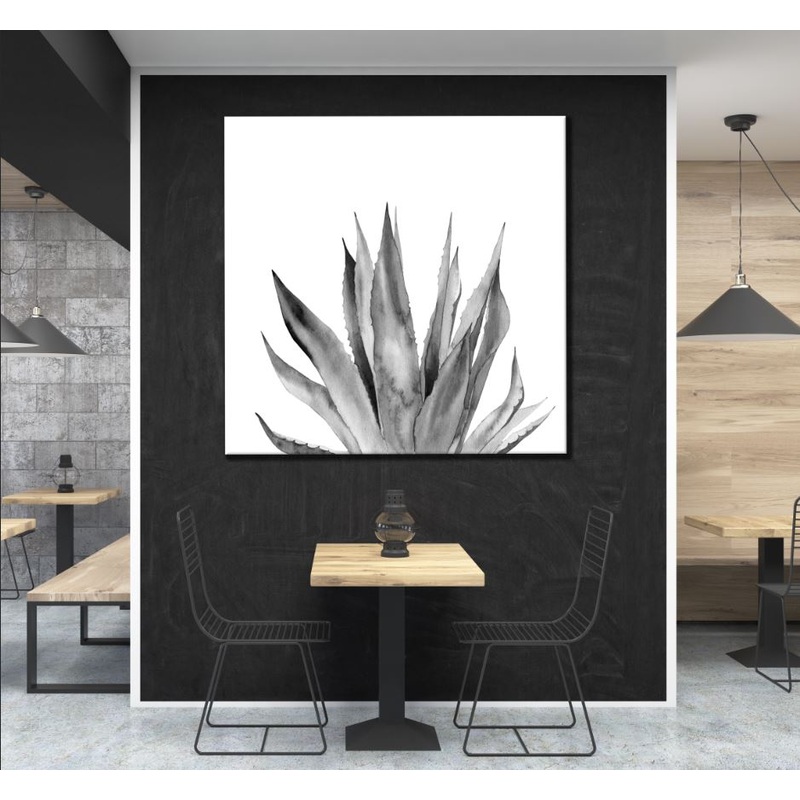 Square Canvas Leaves B&W Photograph High Quality Print 100% Australian Made