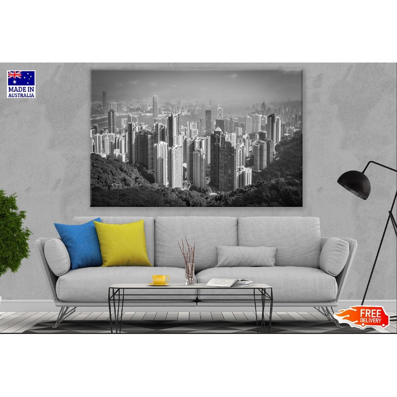 Victoria Peak Hill in Hong Kong B&W Photograph Print 100% Australian Made
