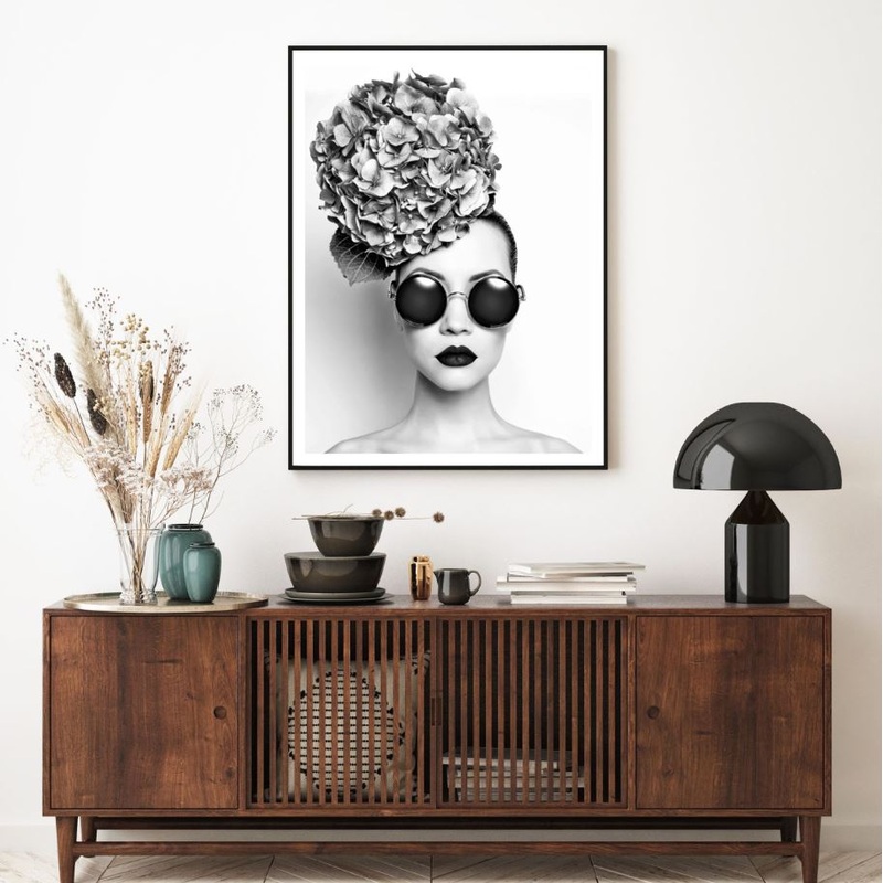 Woman Face Closeup Fashion B&W Photograph Home Decor Premium Quality Poster Print Choose Your Sizes