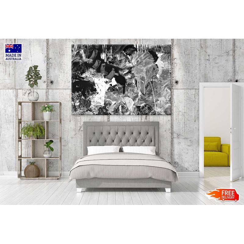 B&W Oil Painting Abstract Design Print 100% Australian Made