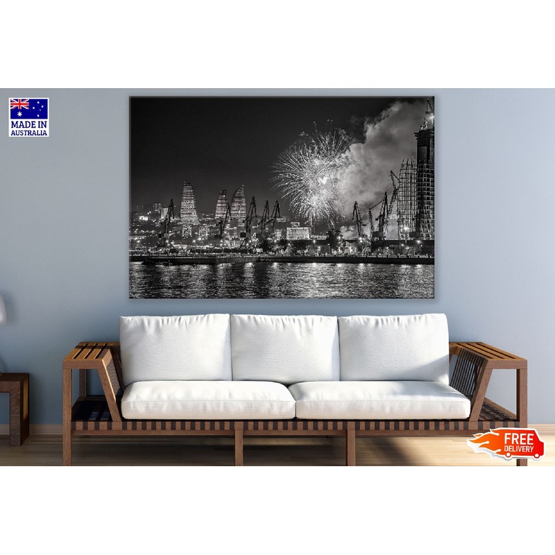 Baku City View B&W Photograph, Azerbaijan Print 100% Australian Made
