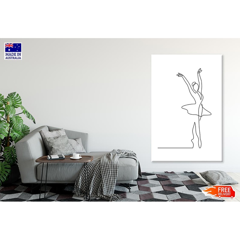 Balerina B&W Line Art Print 100% Australian Made