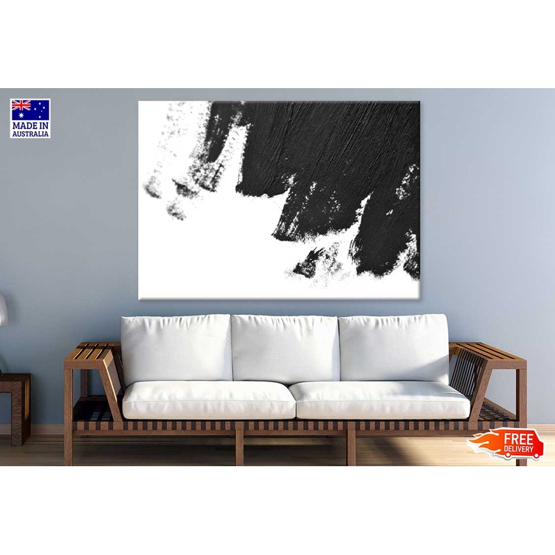Black Paint Splash B&W Abstract Design Print 100% Australian Made