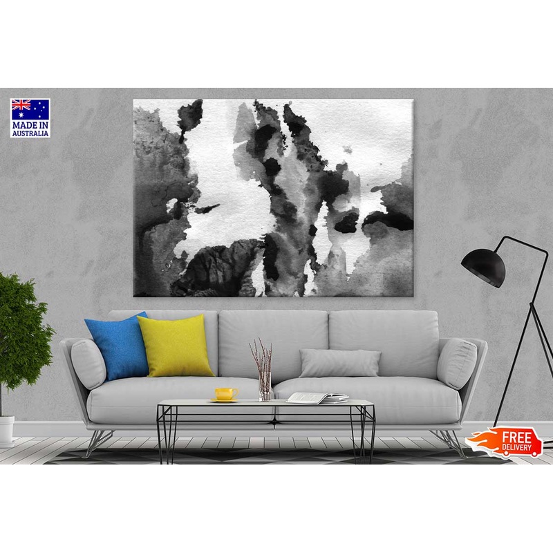 Black Watercolor Paint Abstract Design Print 100% Australian Made