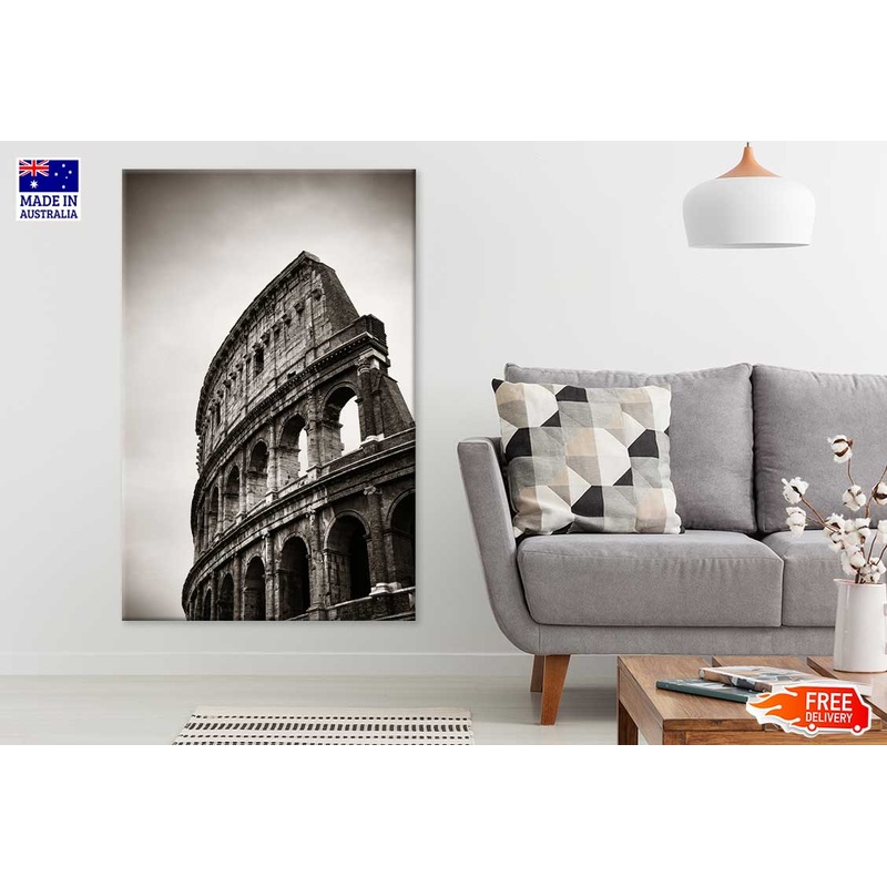Colosseum Closeup View B&W Photograph Print 100% Australian Made