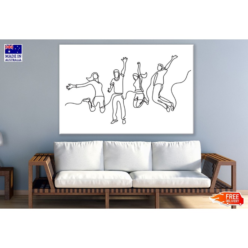 Continuous B&W Line Drawing Design Print 100% Australian Made