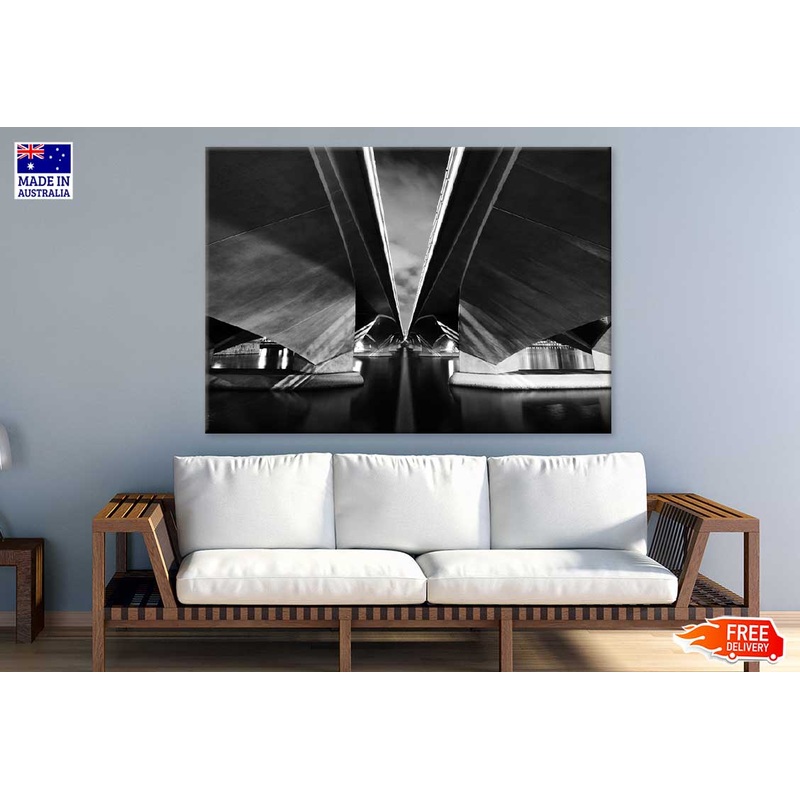 Esplanade Bridge Marina Bay B&W Photograph Print 100% Australian Made