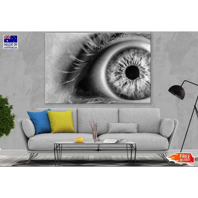 Eye Macro B&W Photograph Print 100% Australian Made