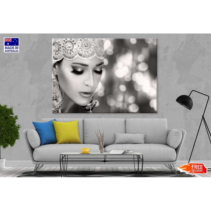 Fashion Girl with Jewellery B&W View Photograph Print 100% Australian Made