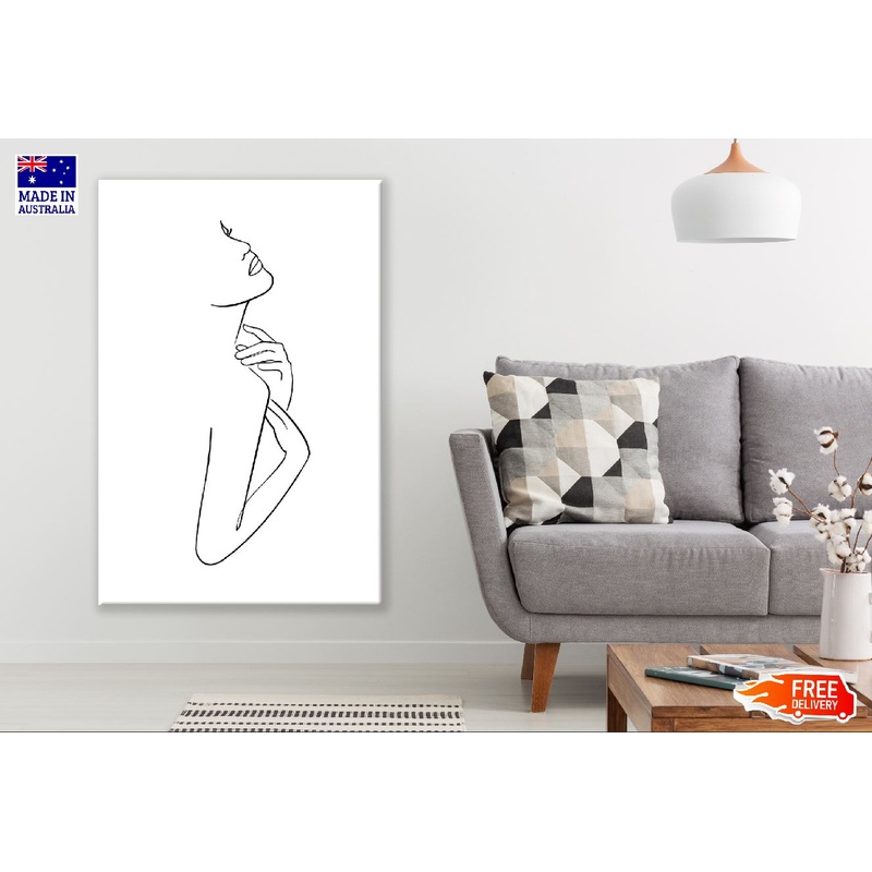 Fashion Woman B&W Line Art Print 100% Australian Made