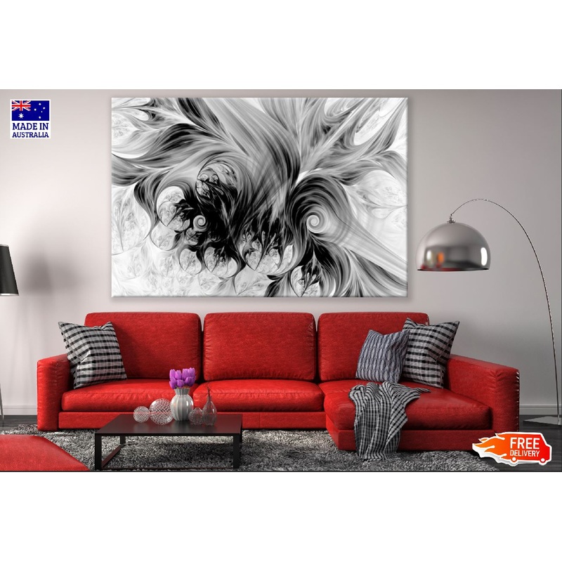 Flowing Natural Forms B&W Abstract Design Print 100% Australian Made