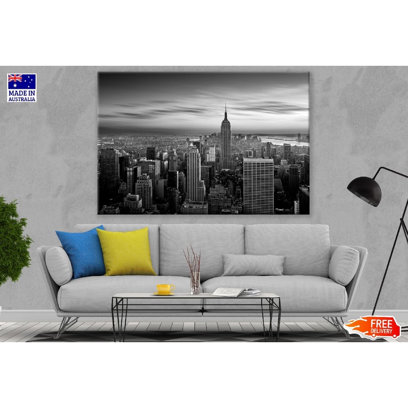 New York City with Skyscrapers B&W Photograph Print 100% Australian Made