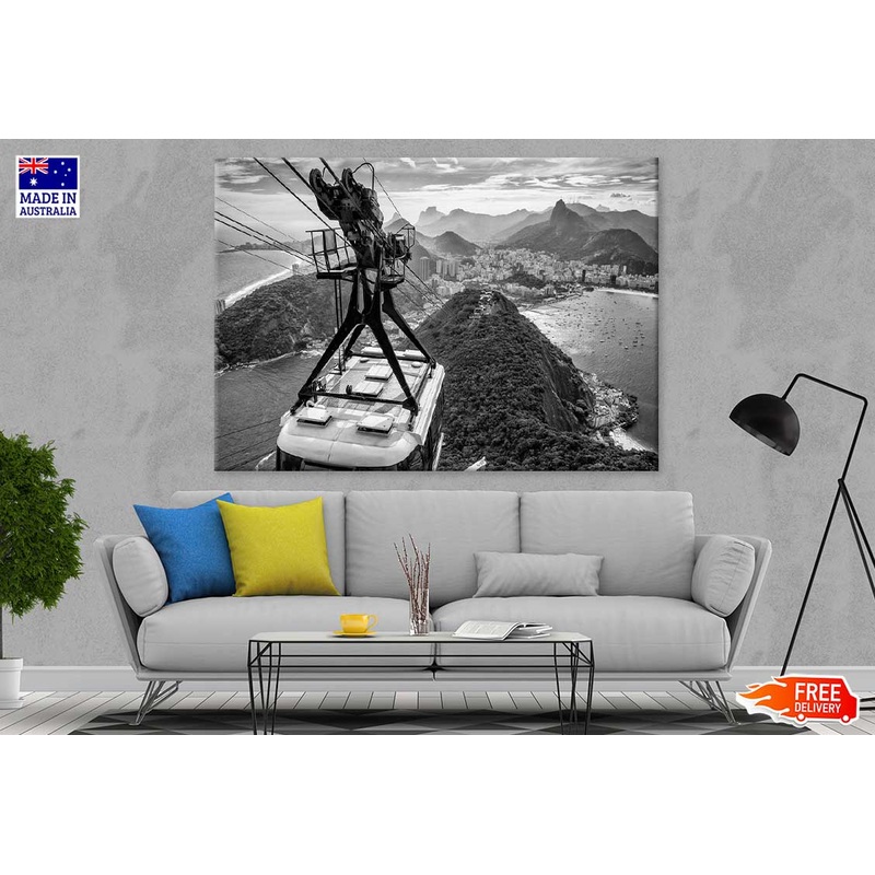 Overhead Cable Car B&W Photograph Print 100% Australian Made