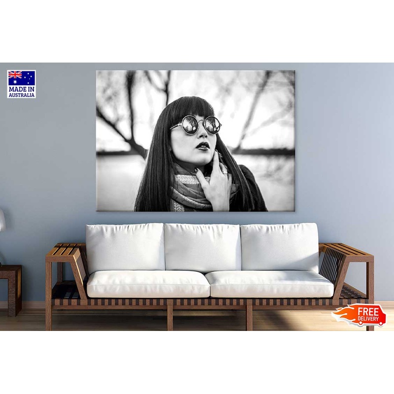 Stylish Girl with Sunglasses B&W Photograph Print 100% Australian Made