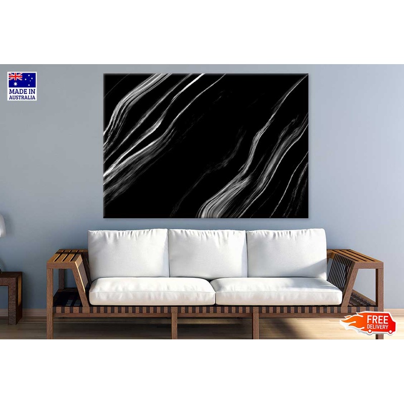 White Lines Abstract B&W Design Print 100% Australian Made