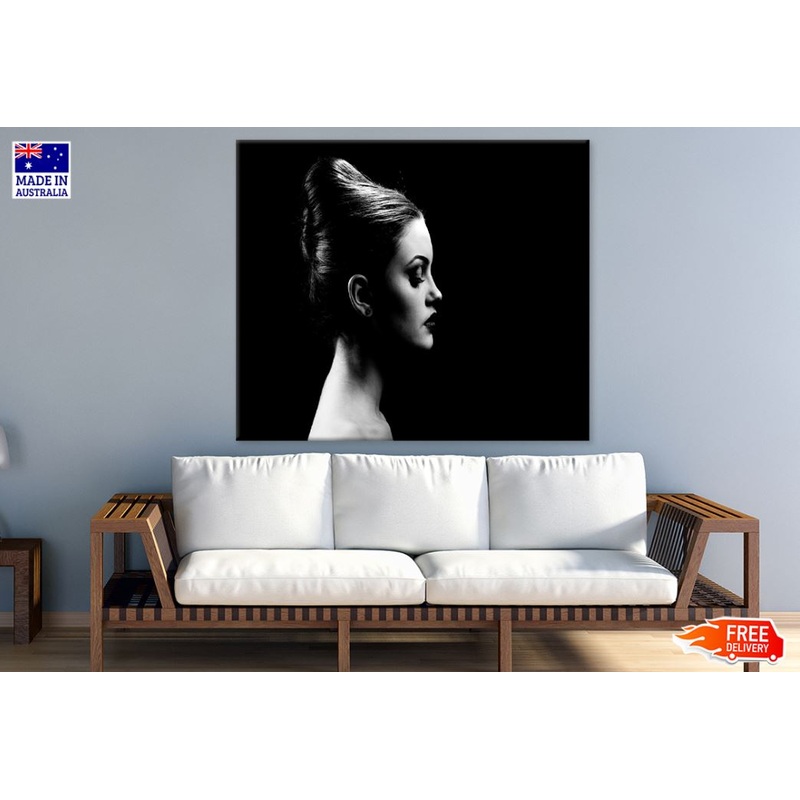 Woman Face Closeup B&W Photograph Print 100% Australian Made