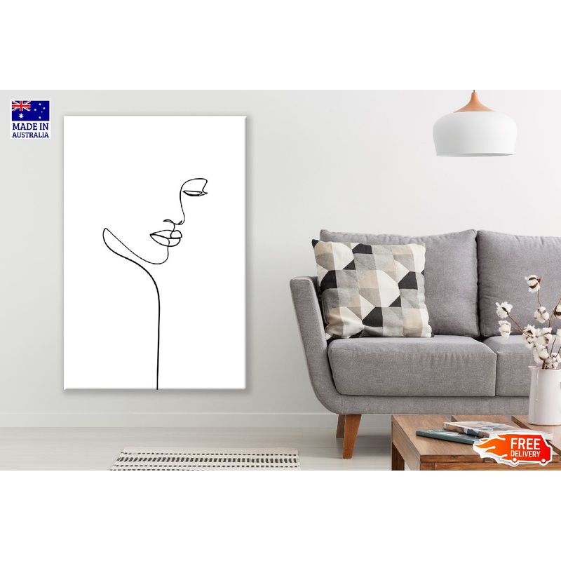 Woman Portrait B&W One Line Art Design Print 100% Australian Made