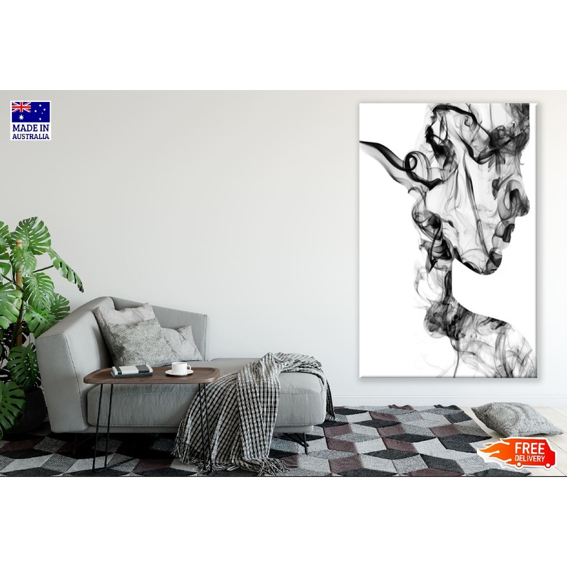 Woman Smoke Face B&W Abstract Design Print 100% Australian Made