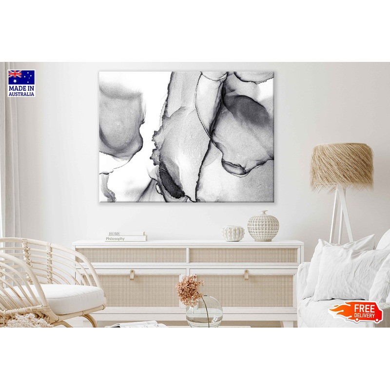 Black & White Liquid Abstract Art Print 100% Australian Made