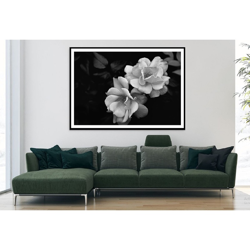Blossom Flowers Closeup B&W View Photograph Home Decor Premium Quality Poster Print Choose Your Sizes