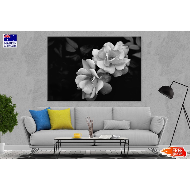 Blossom Flowers Closeup B&W View Photograph Print 100% Australian Made