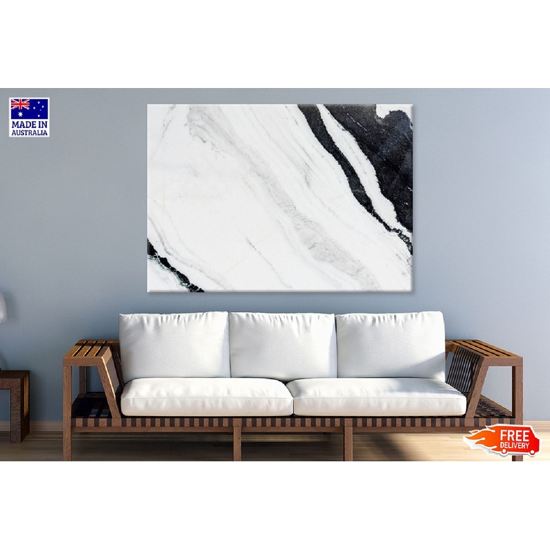 Closeup B&W Marble Abstract Design Print 100% Australian Made