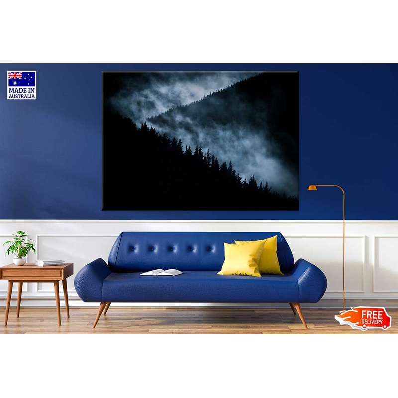 Dark Mountains View B&W Photograph Print 100% Australian Made